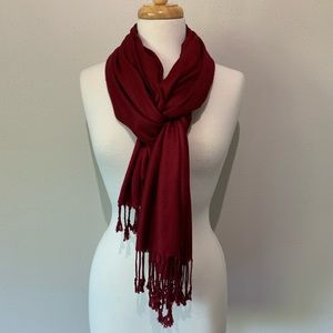 Pashmina Style Scarf Dark Red